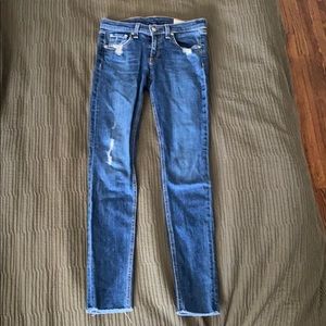 Rag & Bone “La Paz” destroyed dark skinny jeans